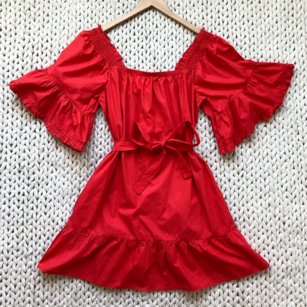 Joie Ruffled Off the Shoulder Dress